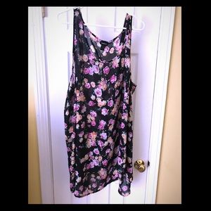 Black floral sheer sleeveless tunic